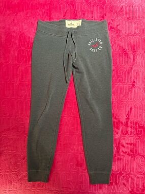 Y2K Hollister Surf Co Jogger Sweatpants – Grey Fitted Lounge Pants